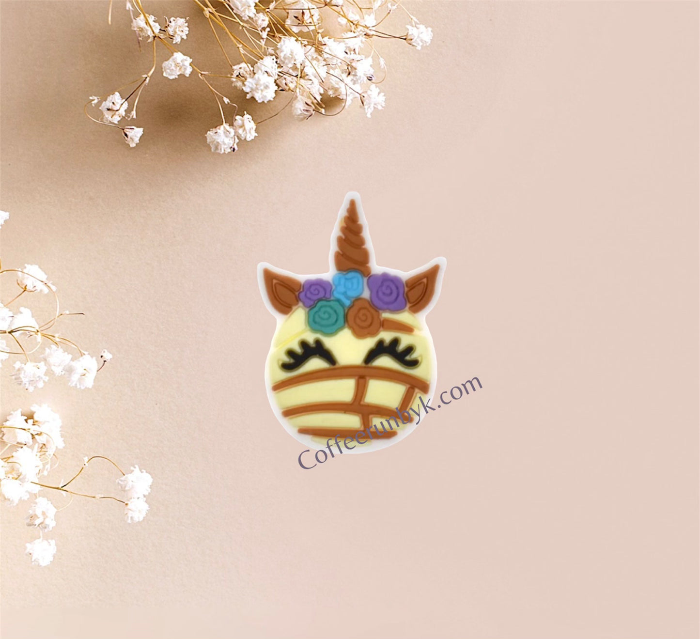 Unicorn Concha straw topper