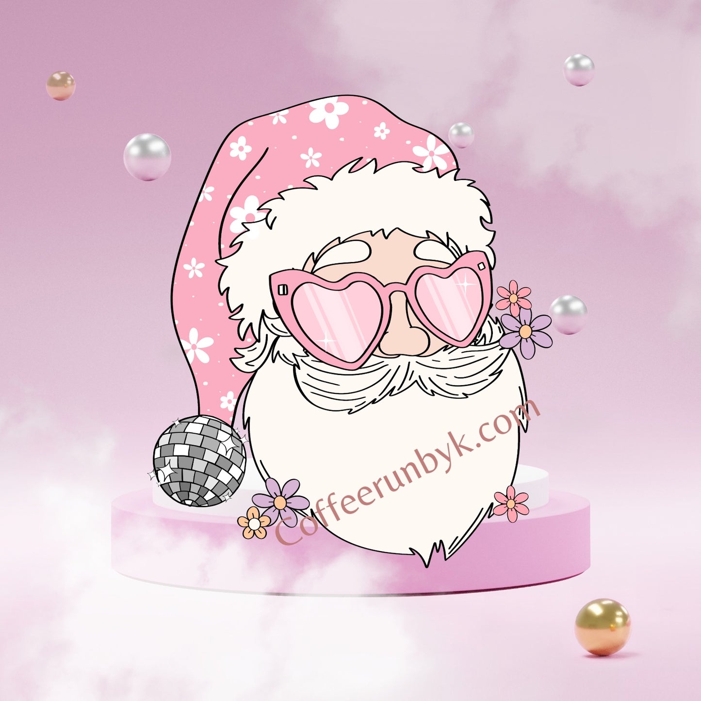 Santa Pink Decal UV DTF