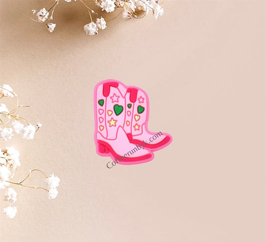 Boots pink straw topper